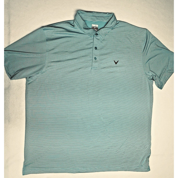 Mens Callaway Golf Size 2XL Short Sleeve Opti-Dri Polo Shirt Aqua Green - Picture 9 of 9